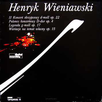 Henryk Wieniawski ‎– II Koncert Skrzypcowy D-moll Op. 22 / Polonez Koncertowy D-dur Op. 4