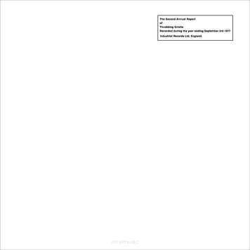 Throbbing Gristle ‎– The Second Annual Report